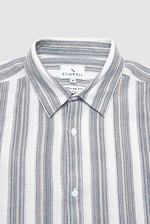 Smoke Stripe Kent Collar Short Sleeve Shirt