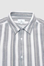 Smoke Stripe Kent Collar Short Sleeve Shirt