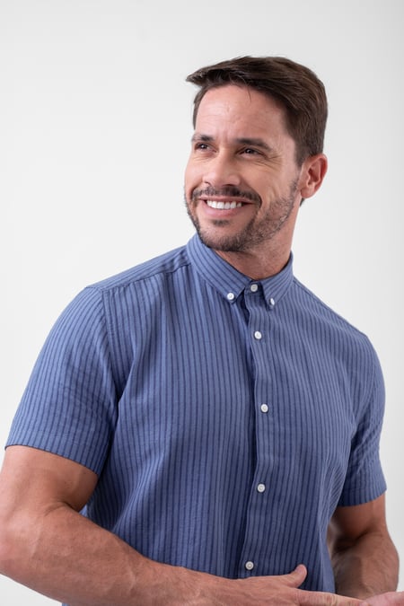 Blue Stripe Short Sleeve Shirt