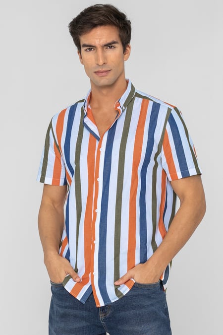 Sky Button Down Short Sleeve Shirt