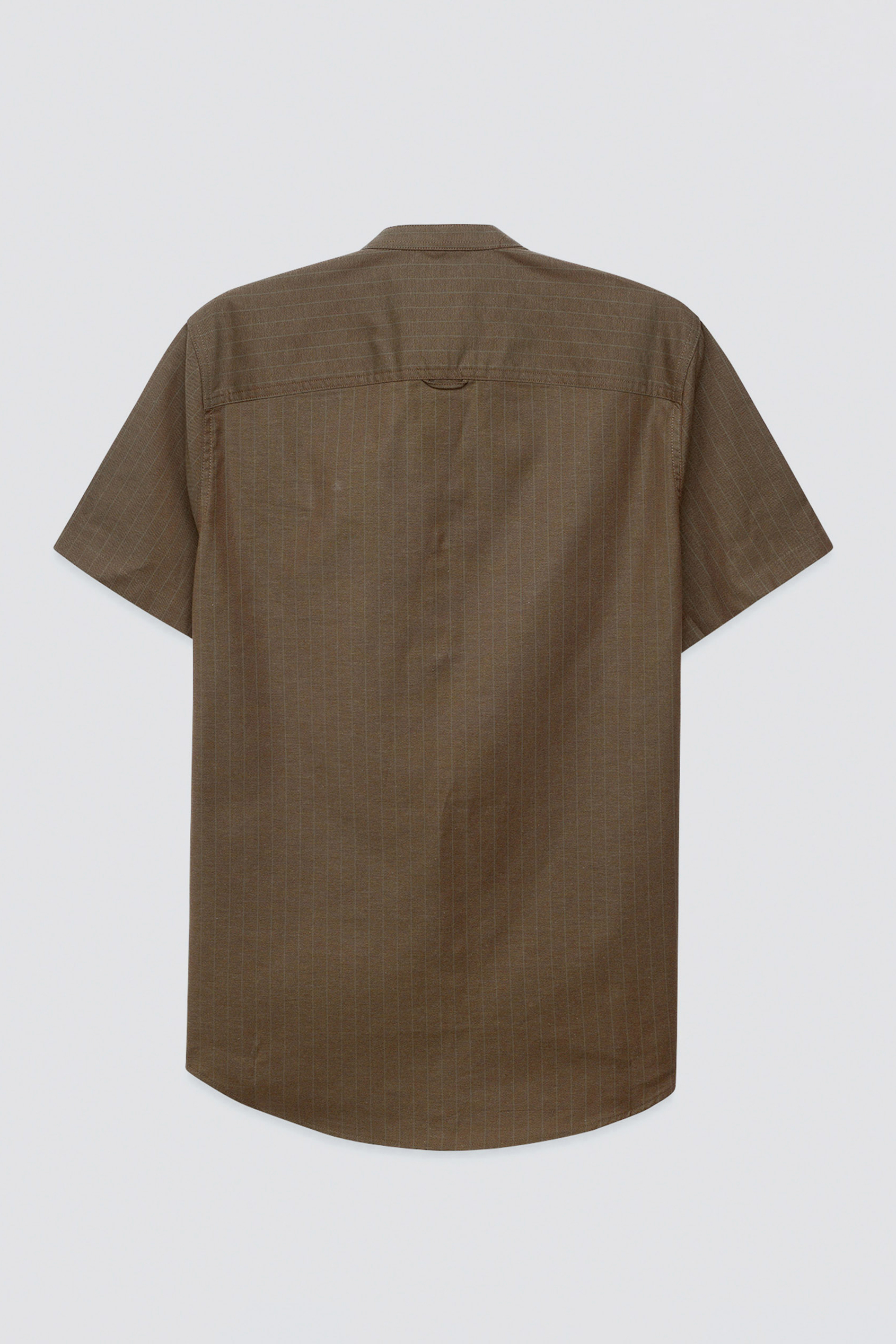Men Grandad Collar Short Sleeve Shirt