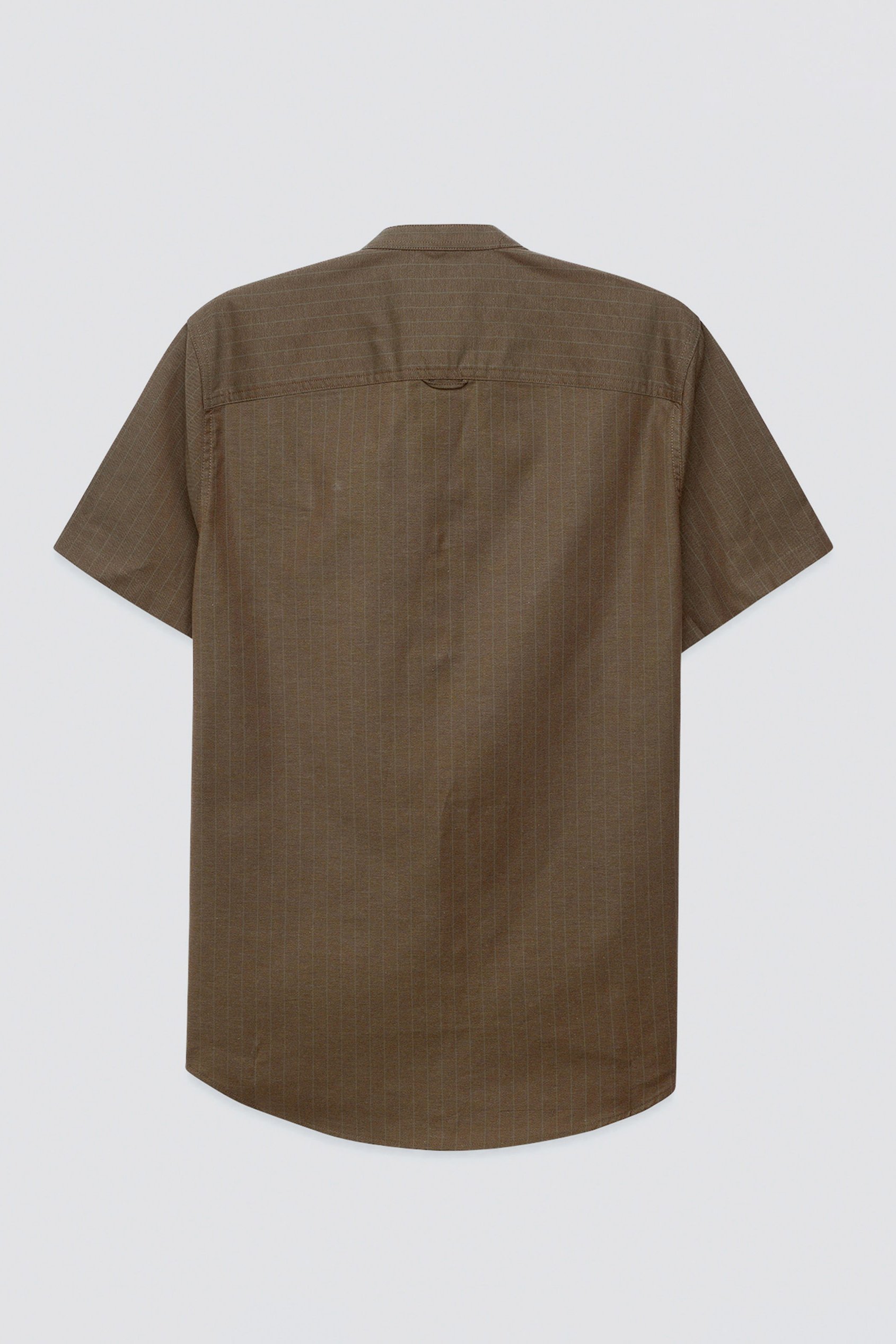 Men Grandad Collar Short Sleeve Shirt