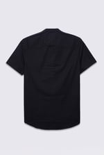 Printed Grandad Collar Short Sleeve Shirt