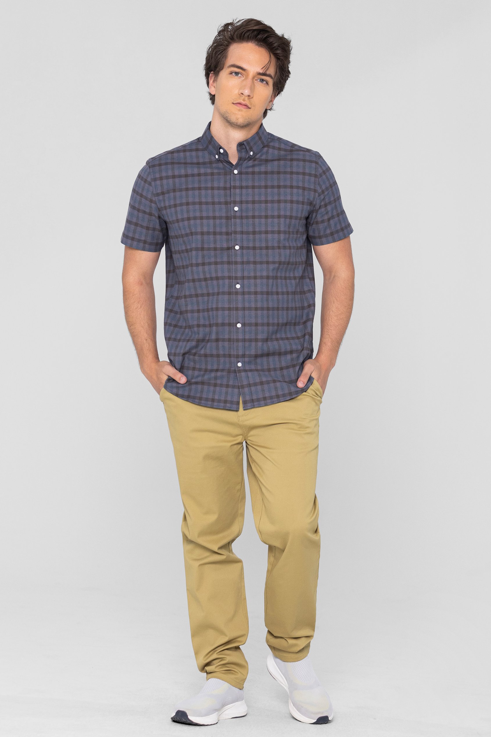 Check Short Sleeve Oxford Shirt