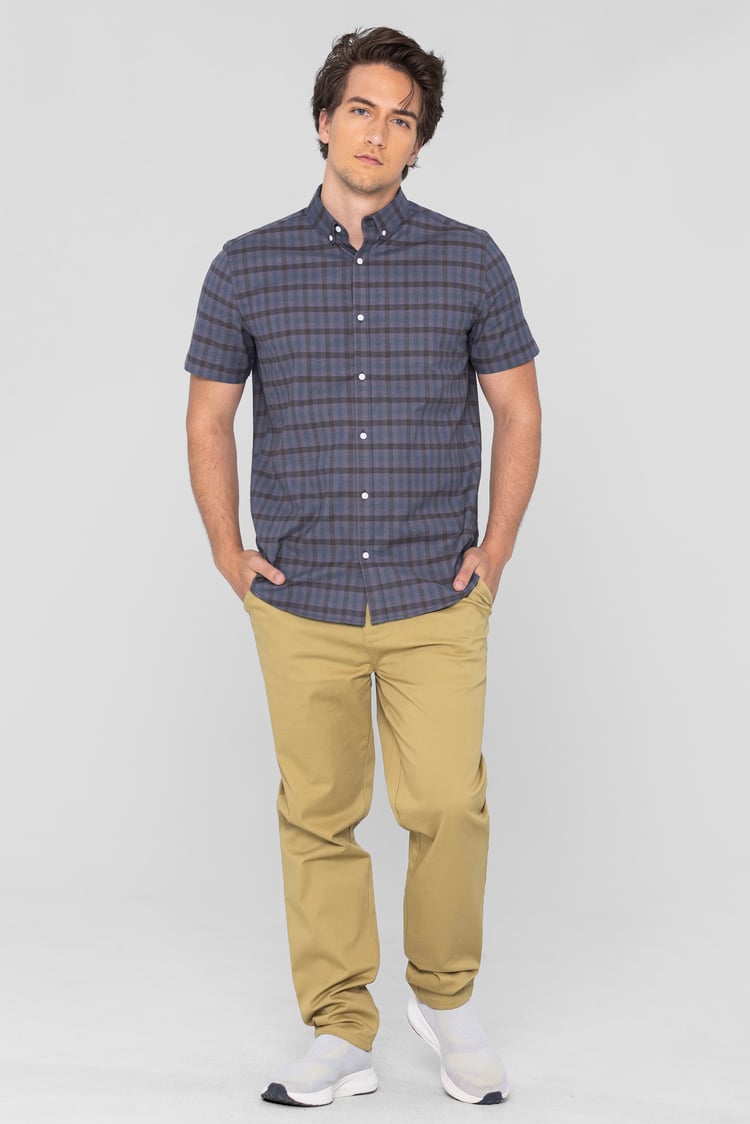 Check Short Sleeve Oxford Shirt