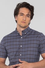 Check Short Sleeve Oxford Shirt