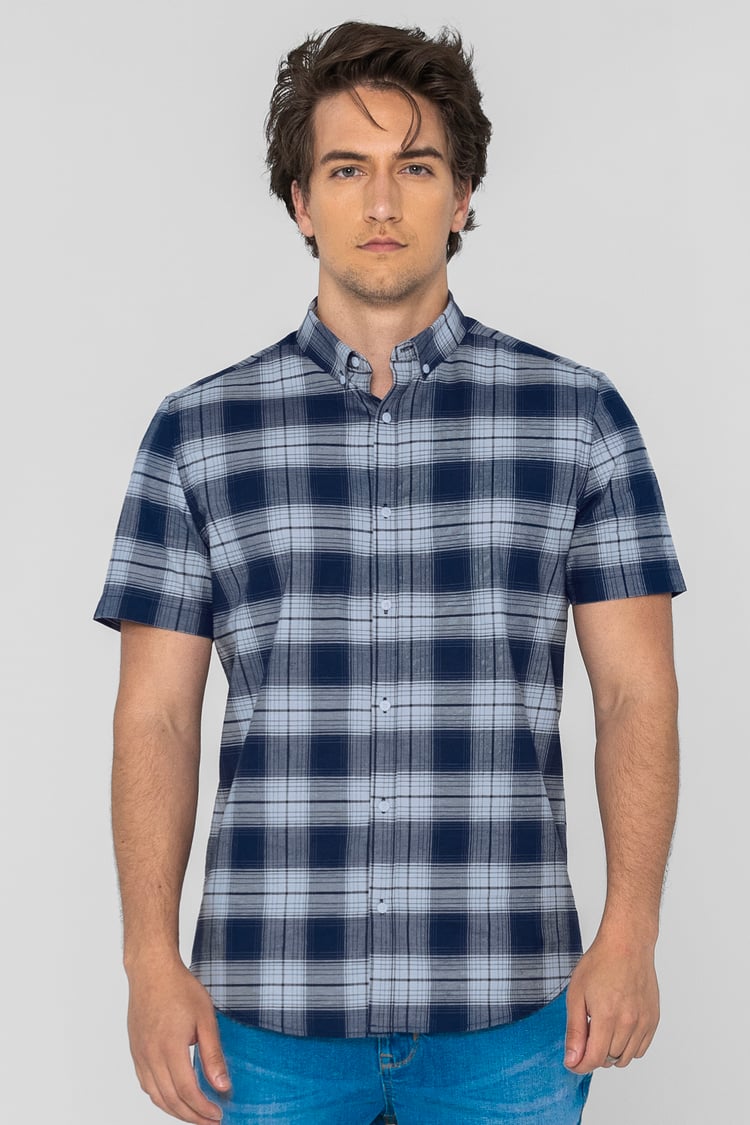 Check Short Sleeve Oxford Shirt
