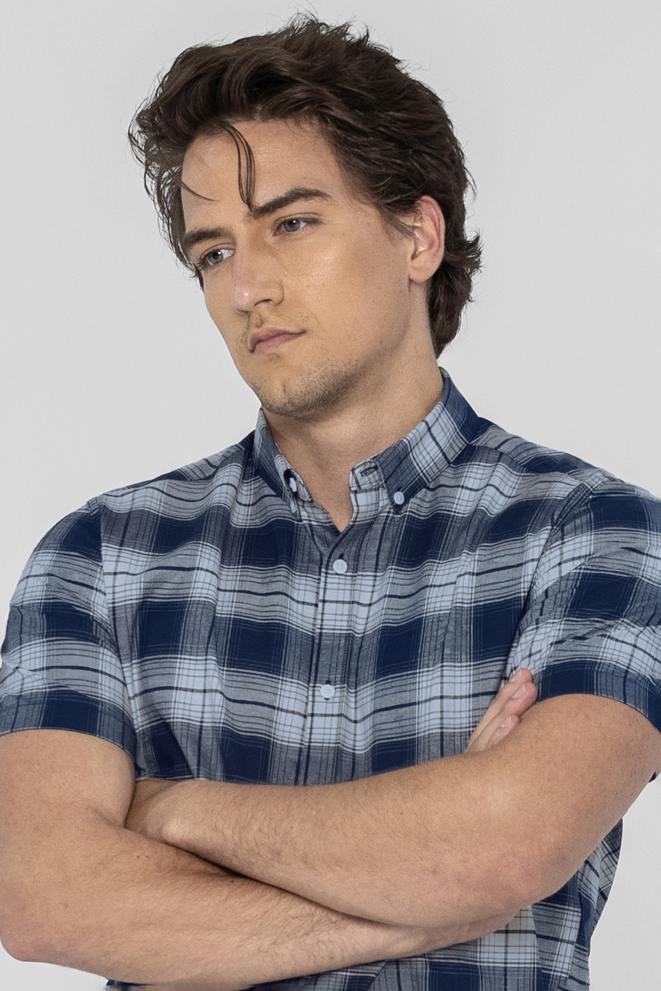 Check Short Sleeve Oxford Shirt