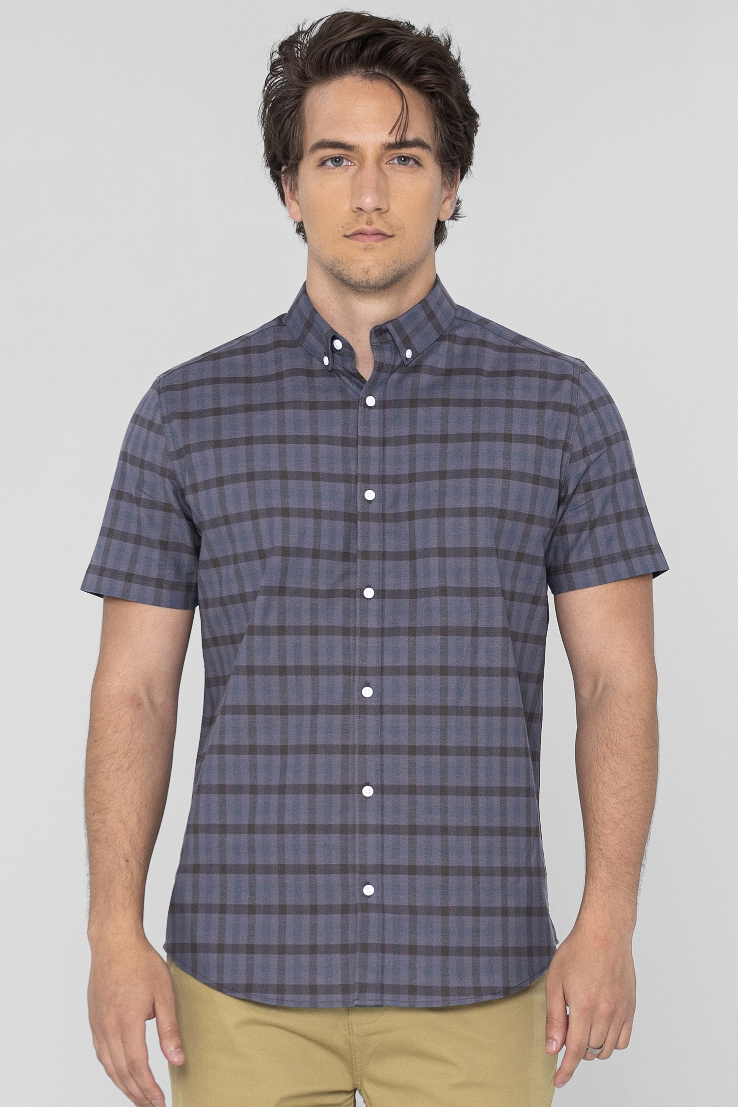 Check Short Sleeve Oxford Shirt