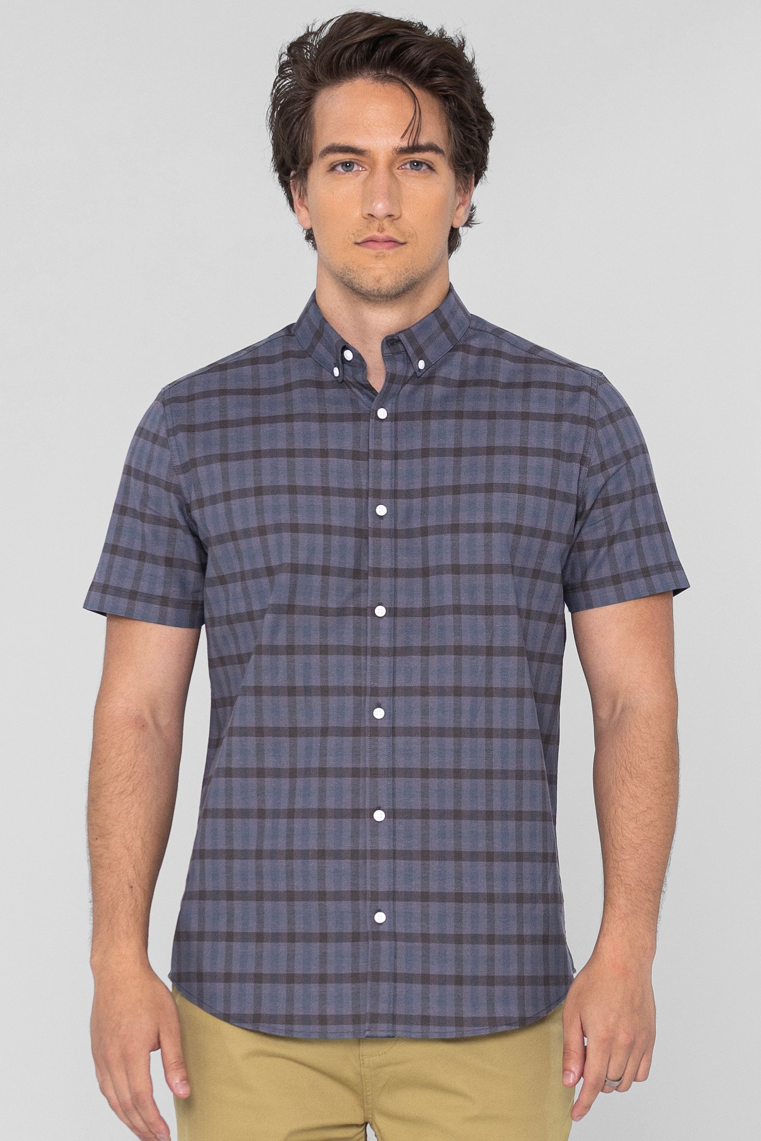 Check Short Sleeve Oxford Shirt