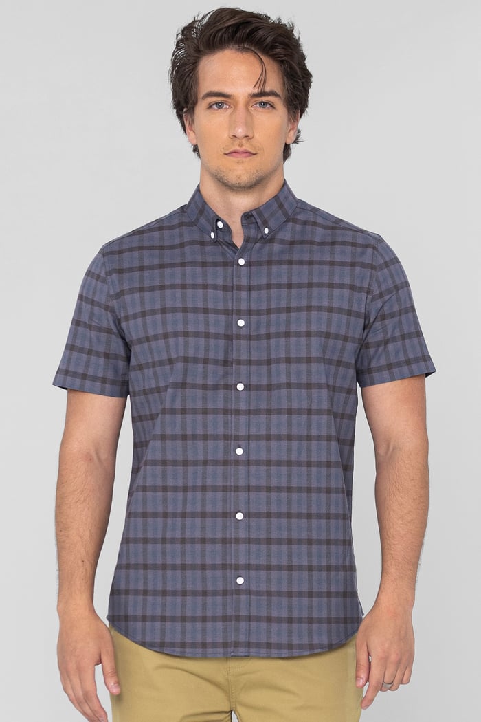 Check Short Sleeve Oxford Shirt