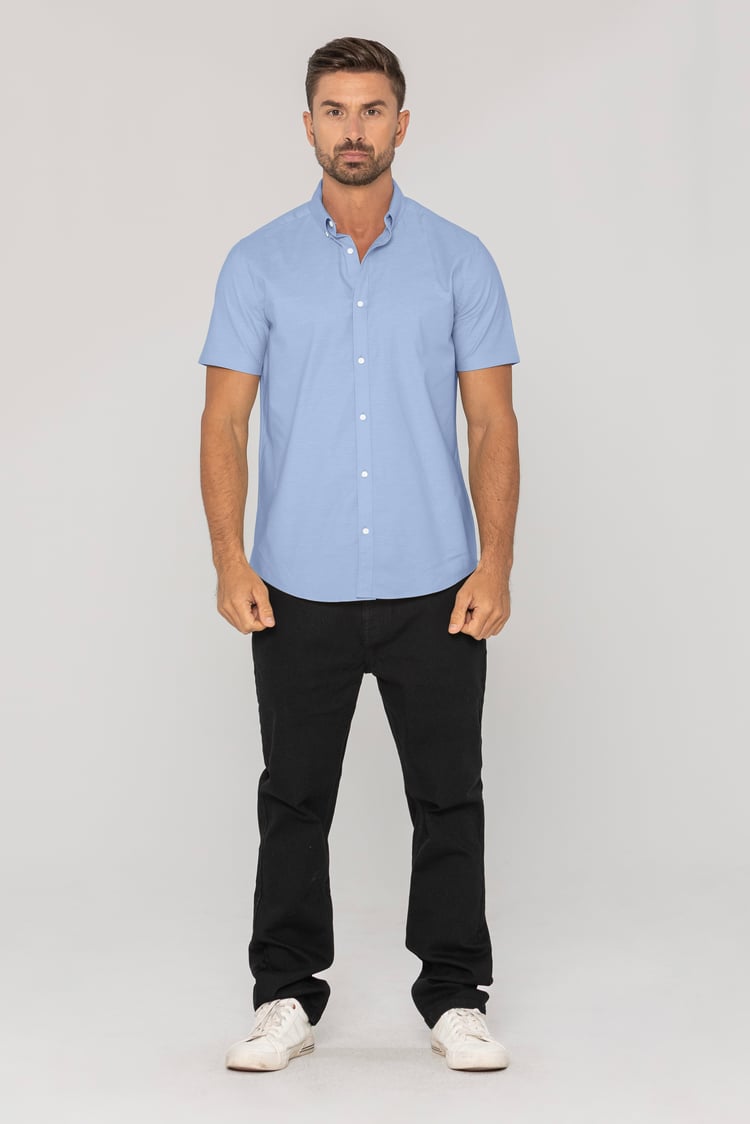 Mens Solid Short Sleeve Shirt