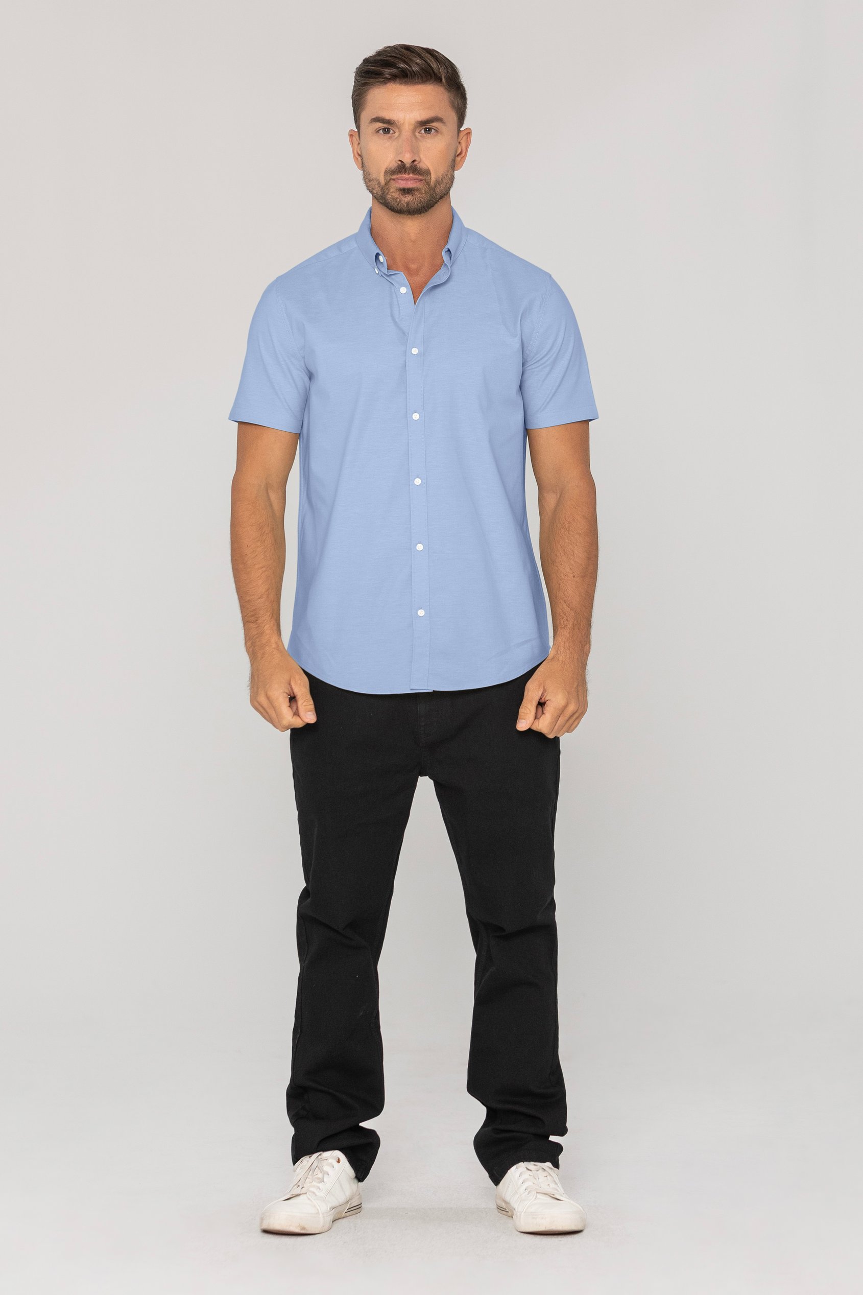 Mens Solid Short Sleeve Shirt