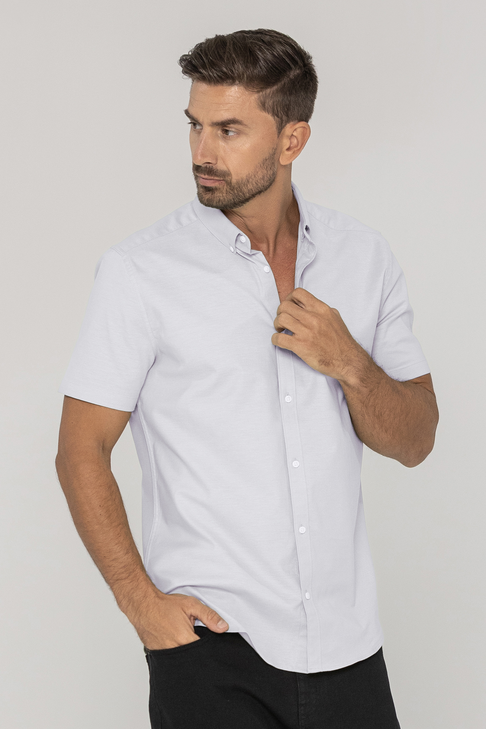 Mens Solid Short Sleeve Shirt