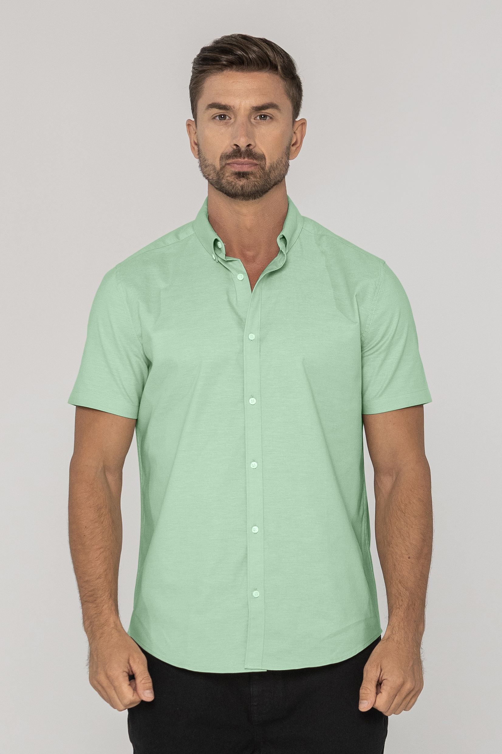 Mens Solid Short Sleeve Shirt