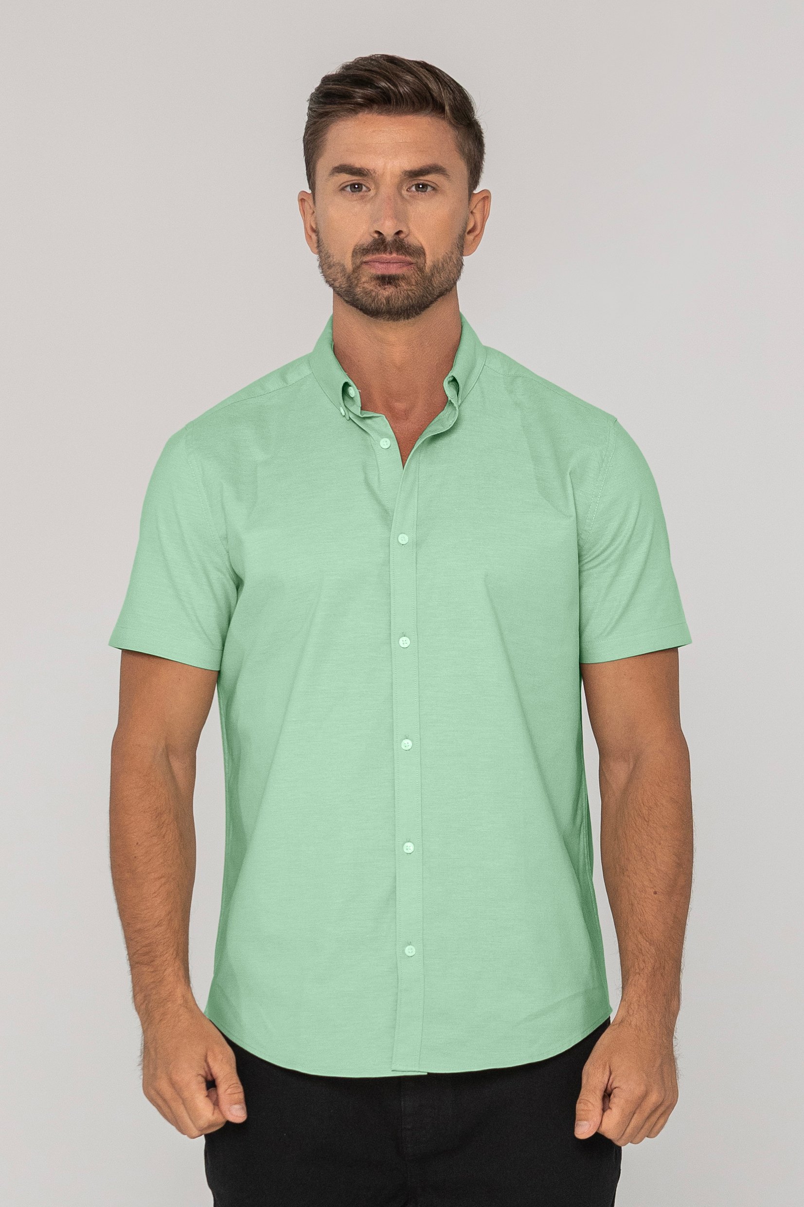Mens Solid Short Sleeve Shirt
