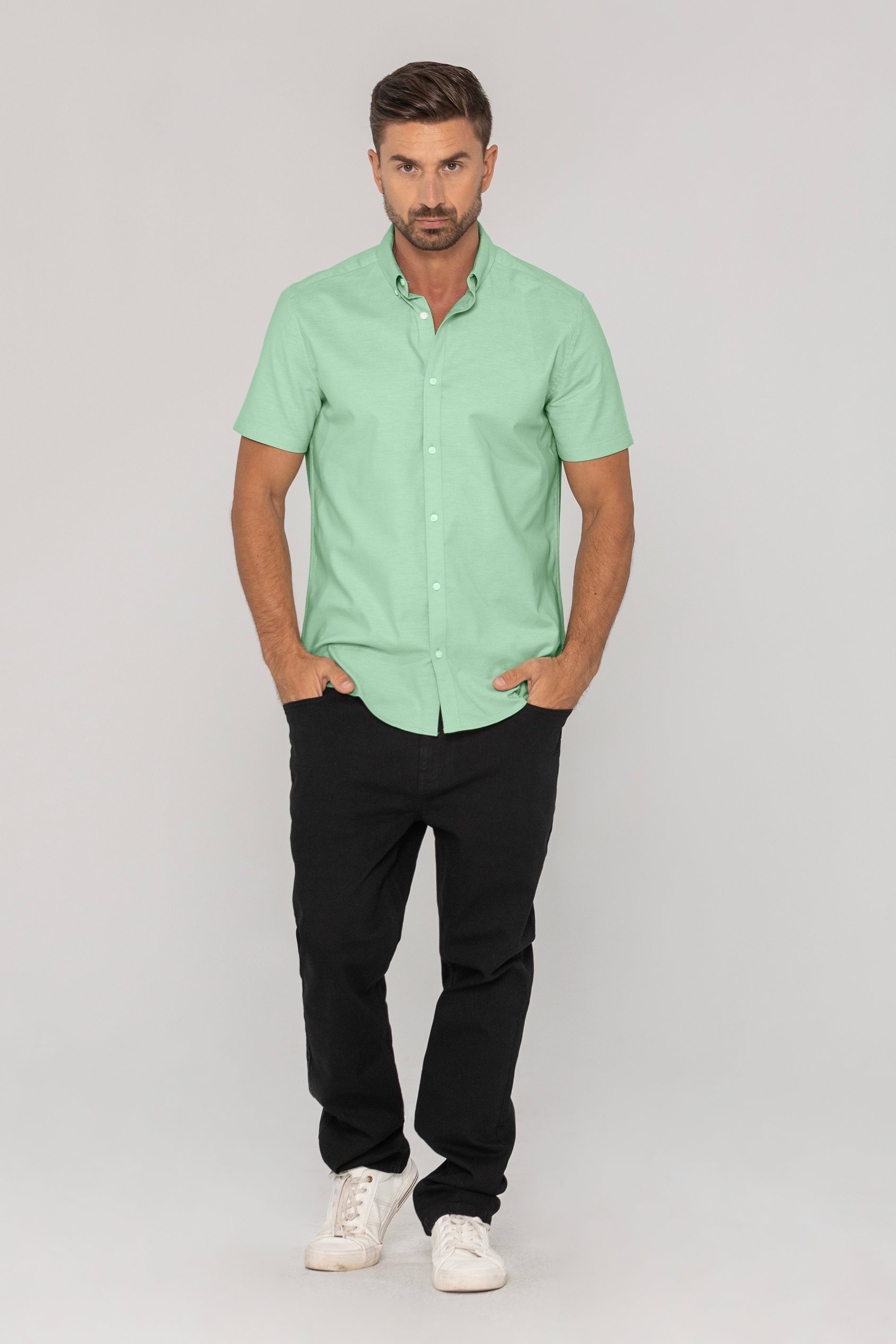 Mens Solid Short Sleeve Shirt
