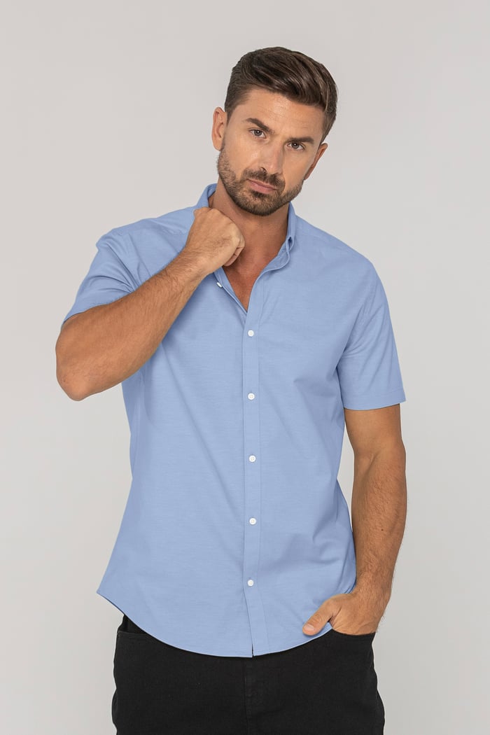 Mens Solid Short Sleeve Shirt
