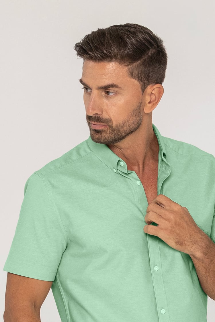 Mens Solid Short Sleeve Shirt