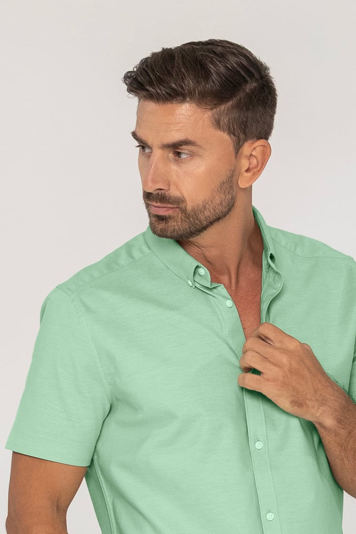 Mens Solid Short Sleeve Shirt