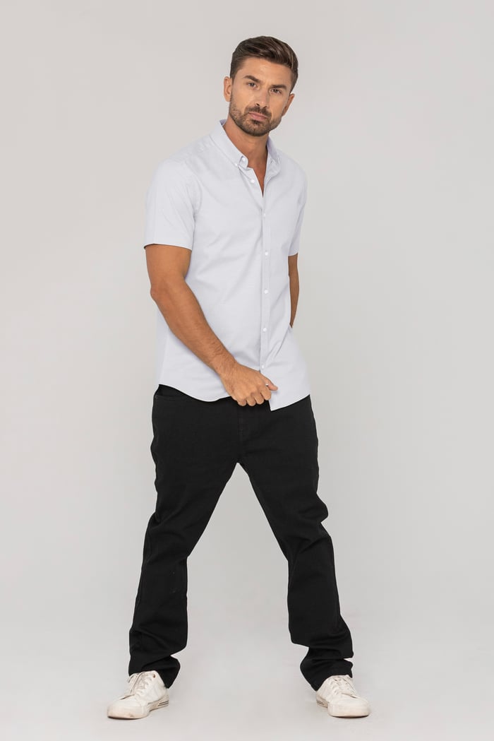 Mens Solid Short Sleeve Shirt