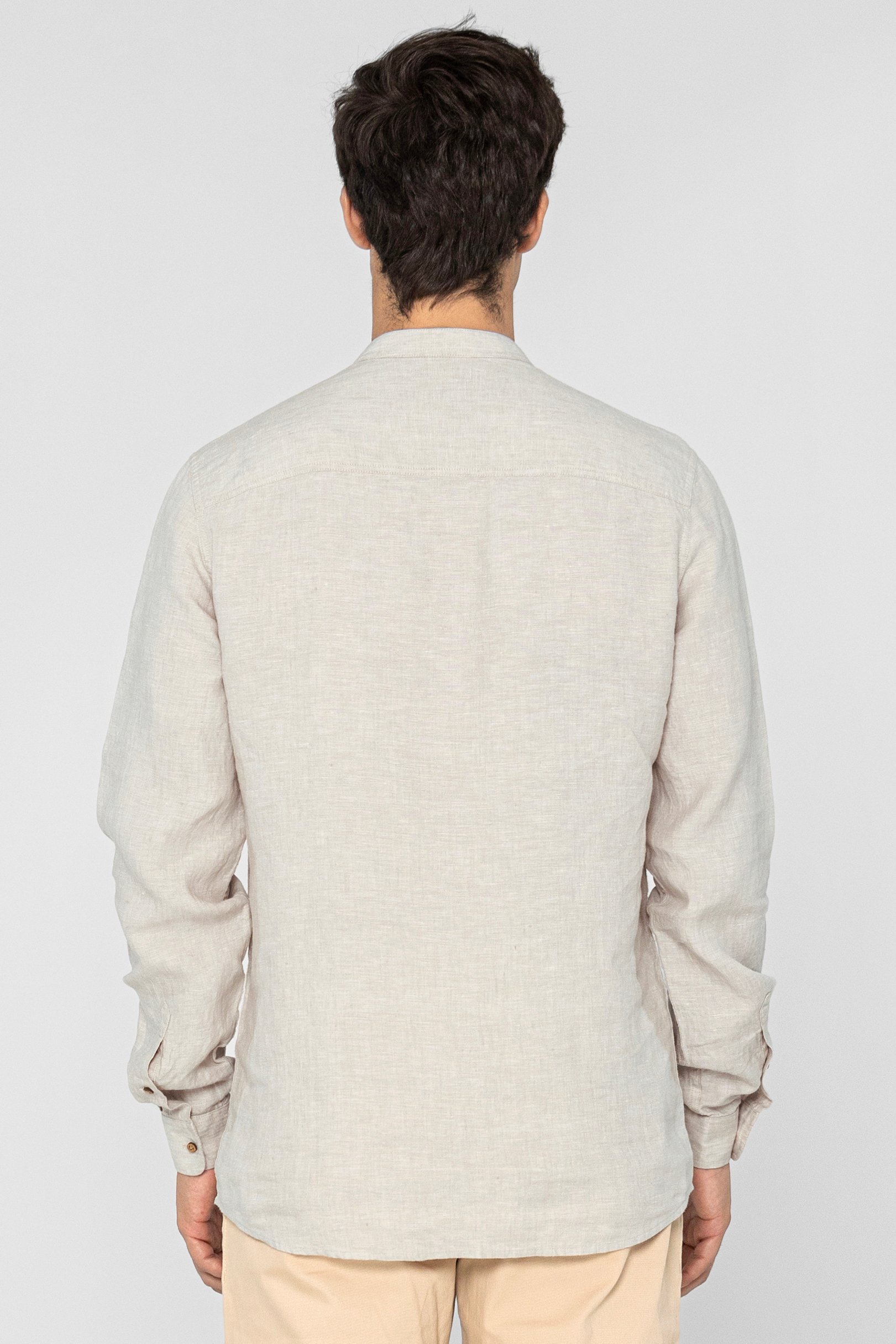 Band Collar Linen Shirt