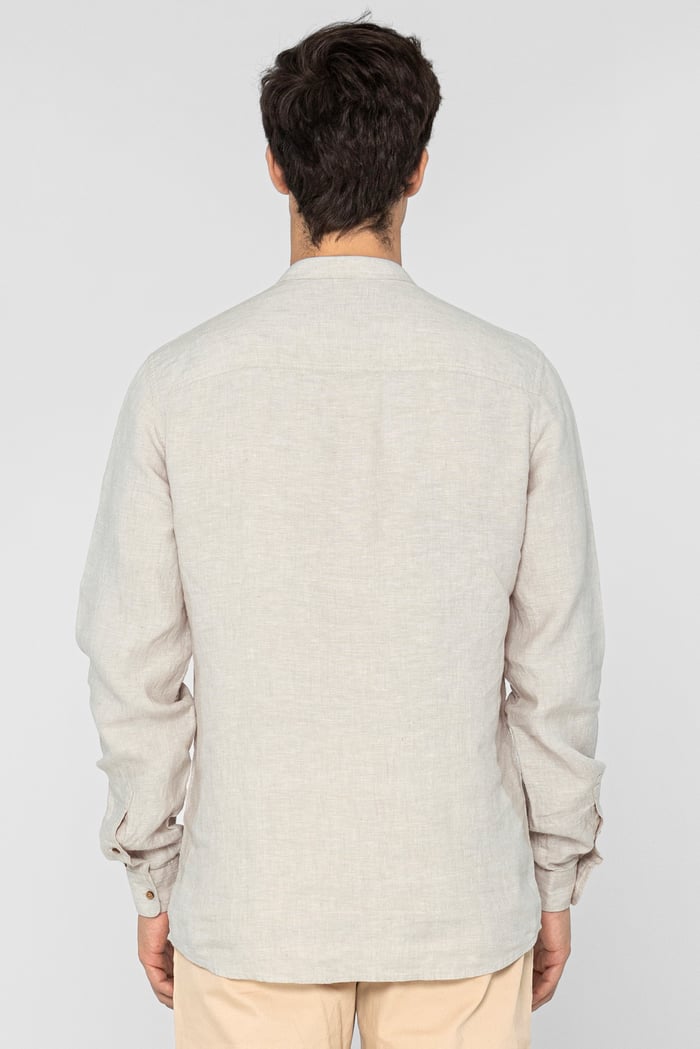 Band Collar Linen Shirt