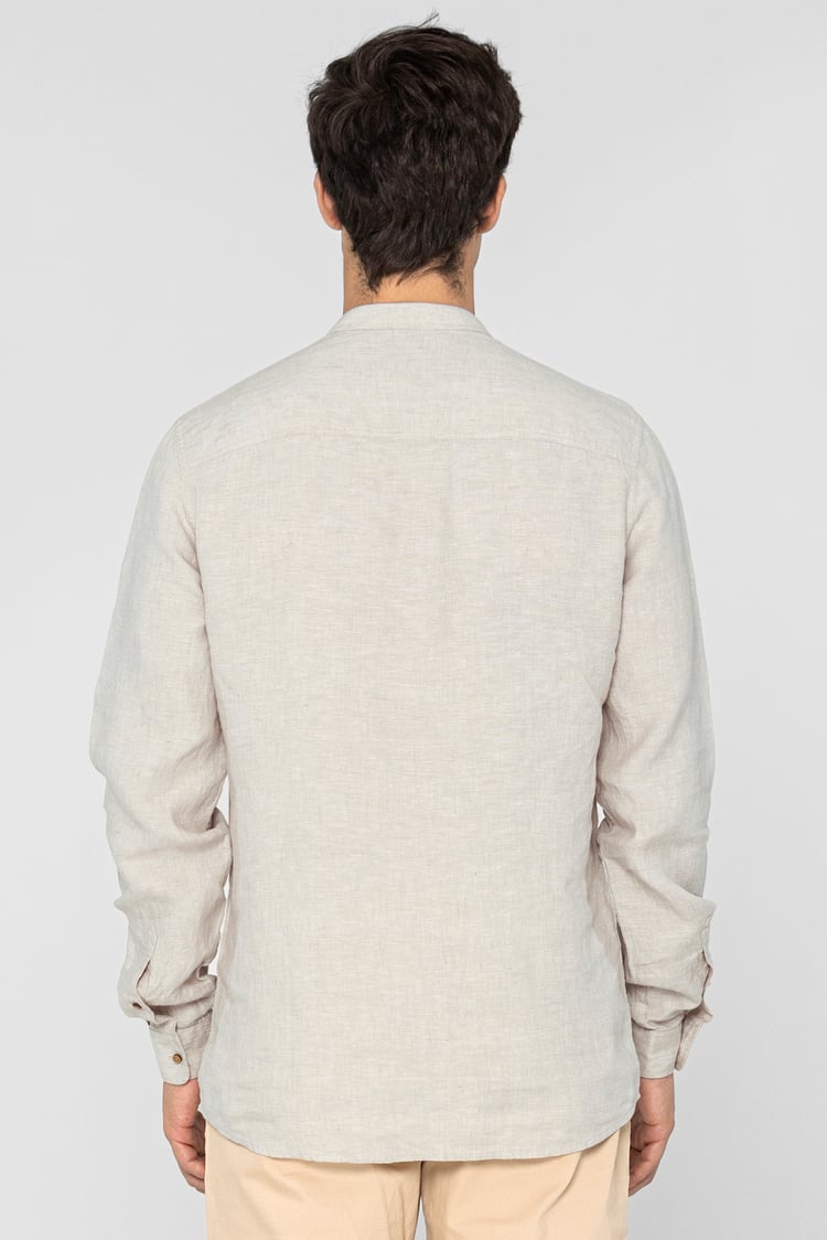 Band Collar Linen Shirt