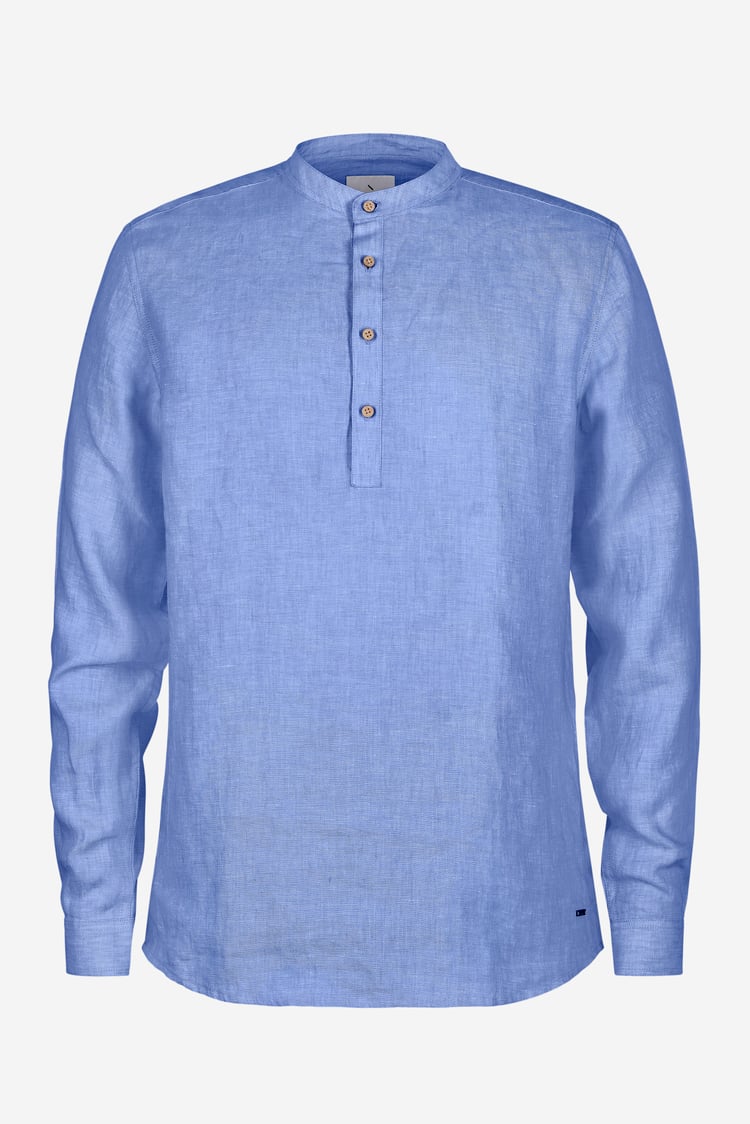 Band Collar Linen Shirt