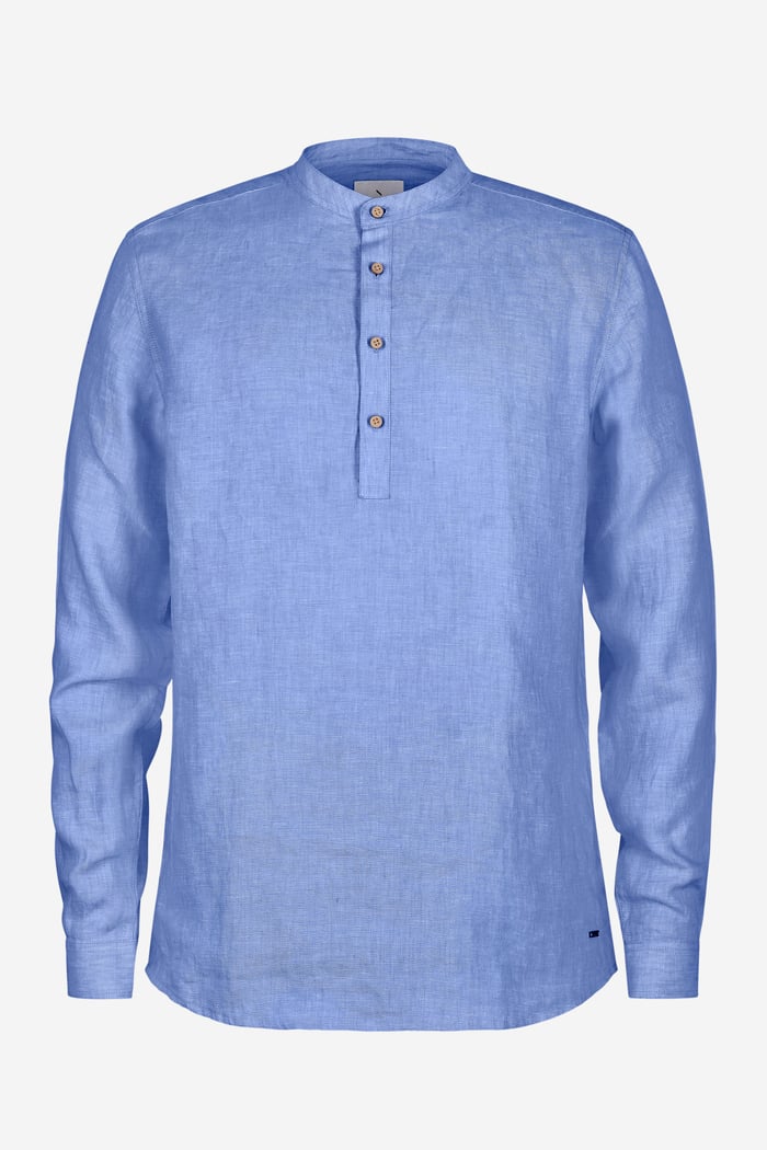 Band Collar Linen Shirt