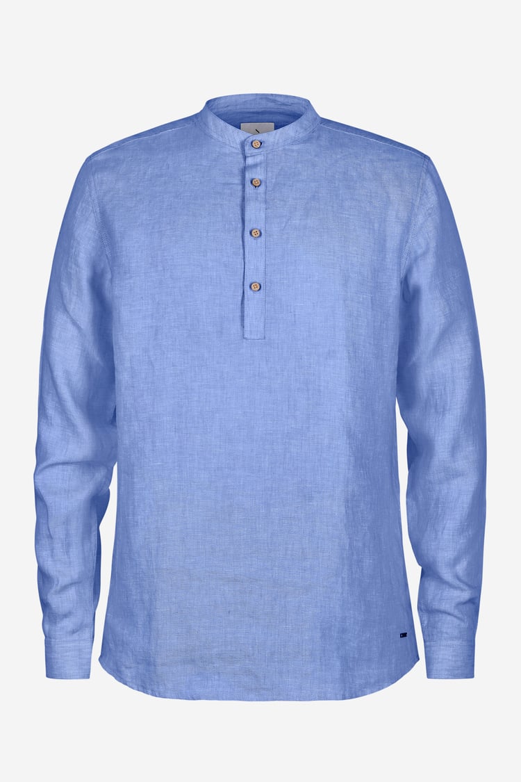 Band Collar Linen Shirt
