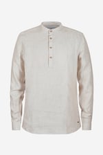 Band Collar Linen Shirt