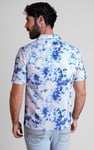 Revere Collar Short Sleeves Printed Shirt