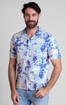 Revere Collar Short Sleeves Printed Shirt