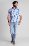 Revere Collar Short Sleeves Printed Shirt