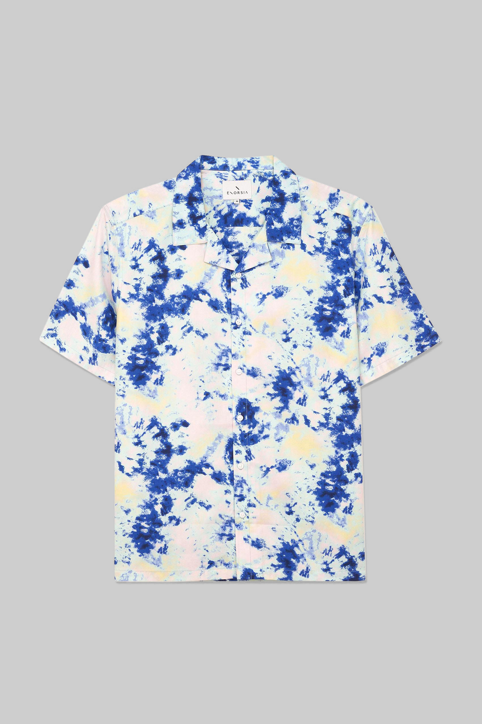 Revere Collar Short Sleeves Printed Shirt