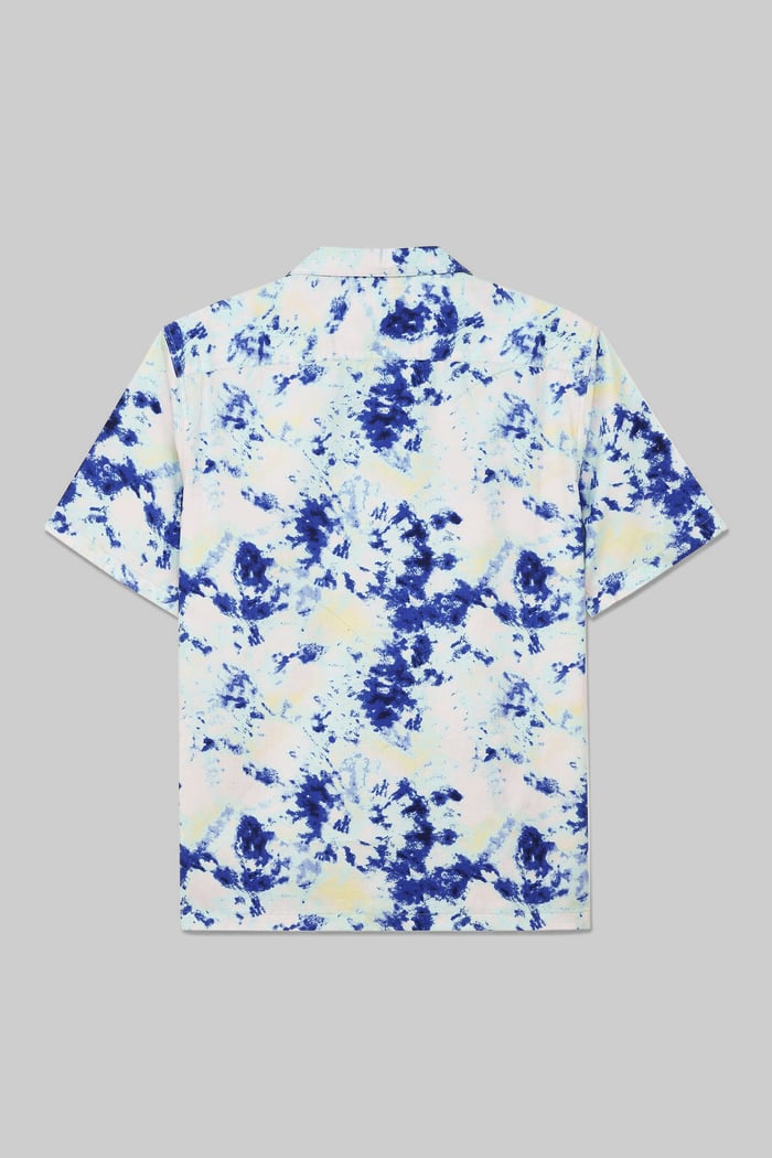 Revere Collar Short Sleeves Printed Shirt