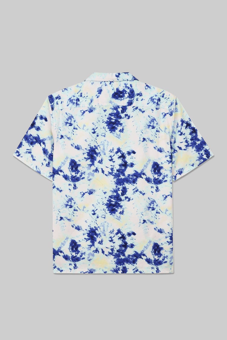 Revere Collar Short Sleeves Printed Shirt