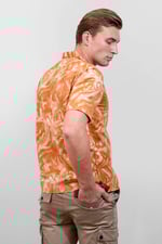 Revere Collar Short Sleeves Printed Shirt