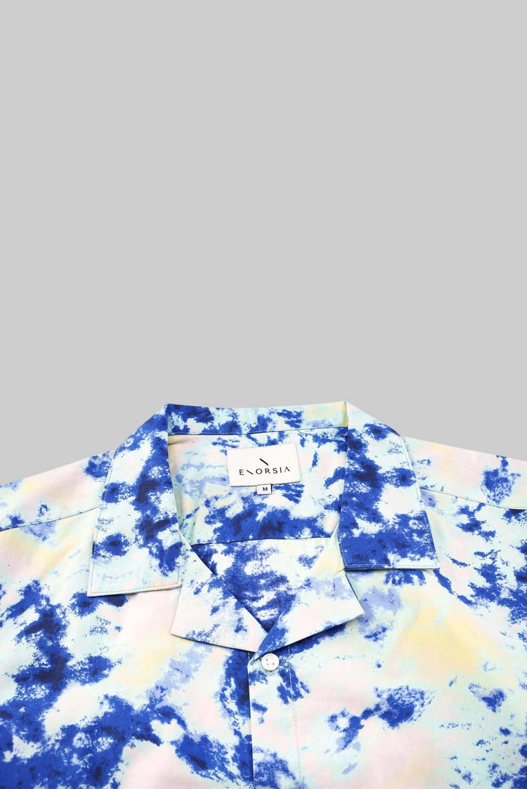 Revere Collar Short Sleeves Printed Shirt
