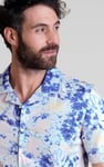 Revere Collar Short Sleeves Printed Shirt
