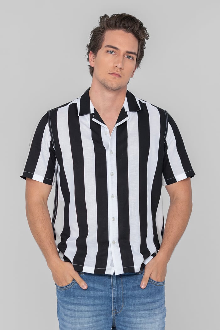 Revere Collar Short Sleeves Shirt