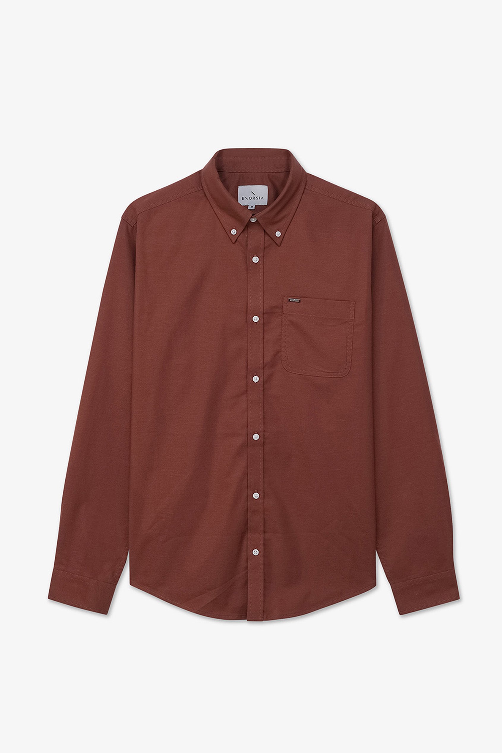 Men Button Down Collar Long Sleeve Shirt