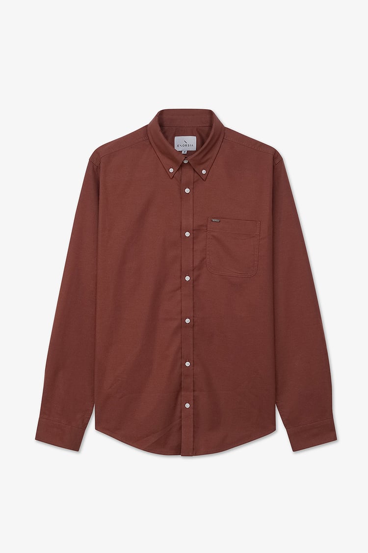 Men Button Down Collar Long Sleeve Shirt