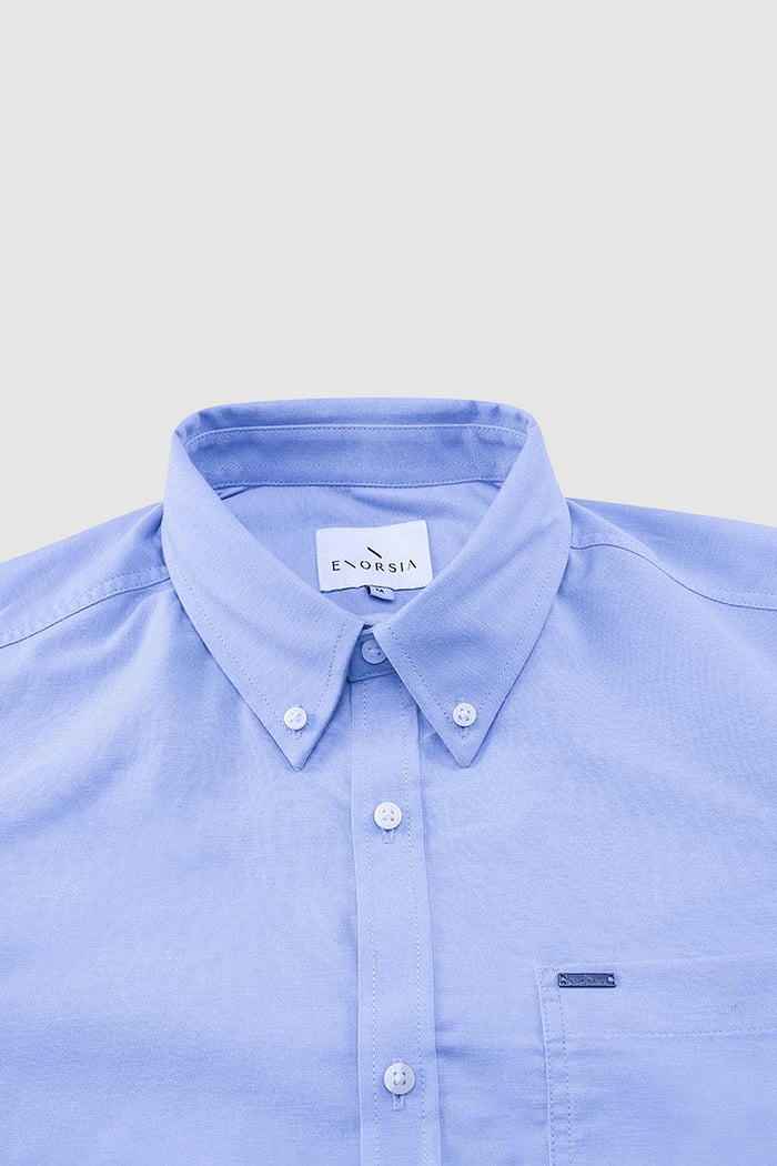 Men Button Down Collar Long Sleeve Shirt