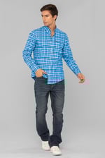 Men Button Down Collar Long Sleeve Shirt
