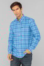 Men Button Down Collar Long Sleeve Shirt