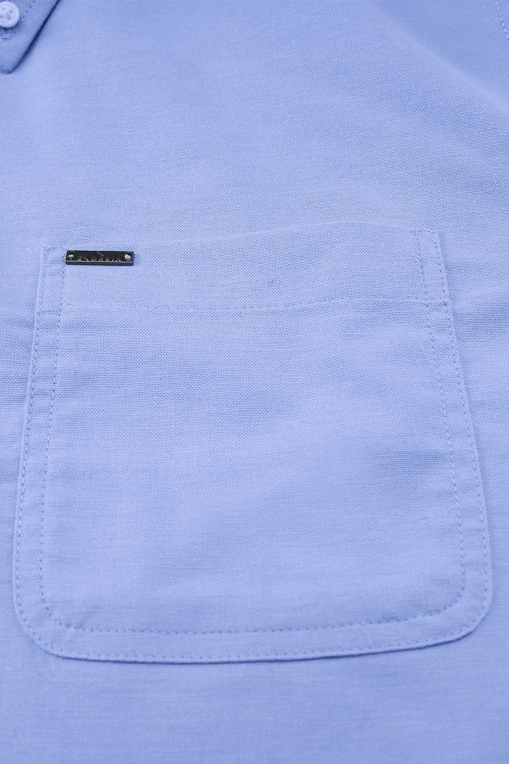 Men Button Down Collar Long Sleeve Shirt