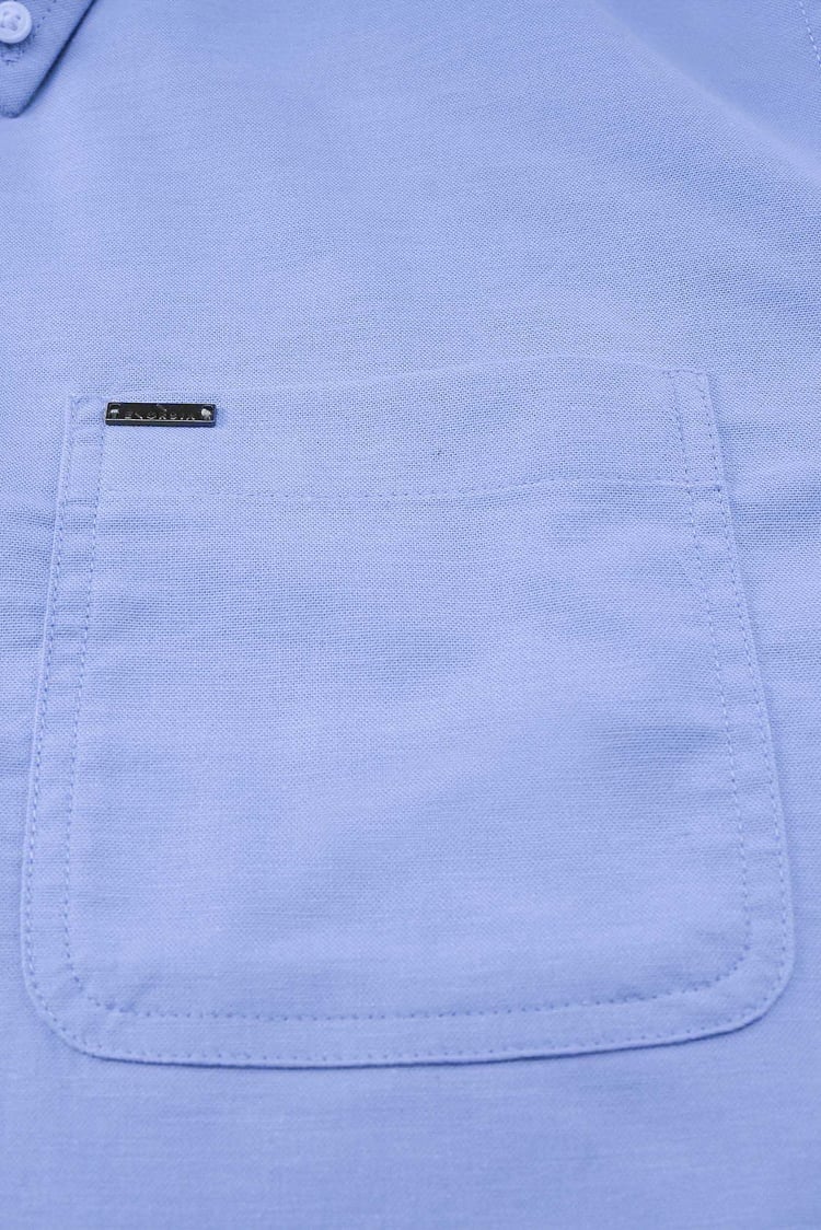 Men Button Down Collar Long Sleeve Shirt