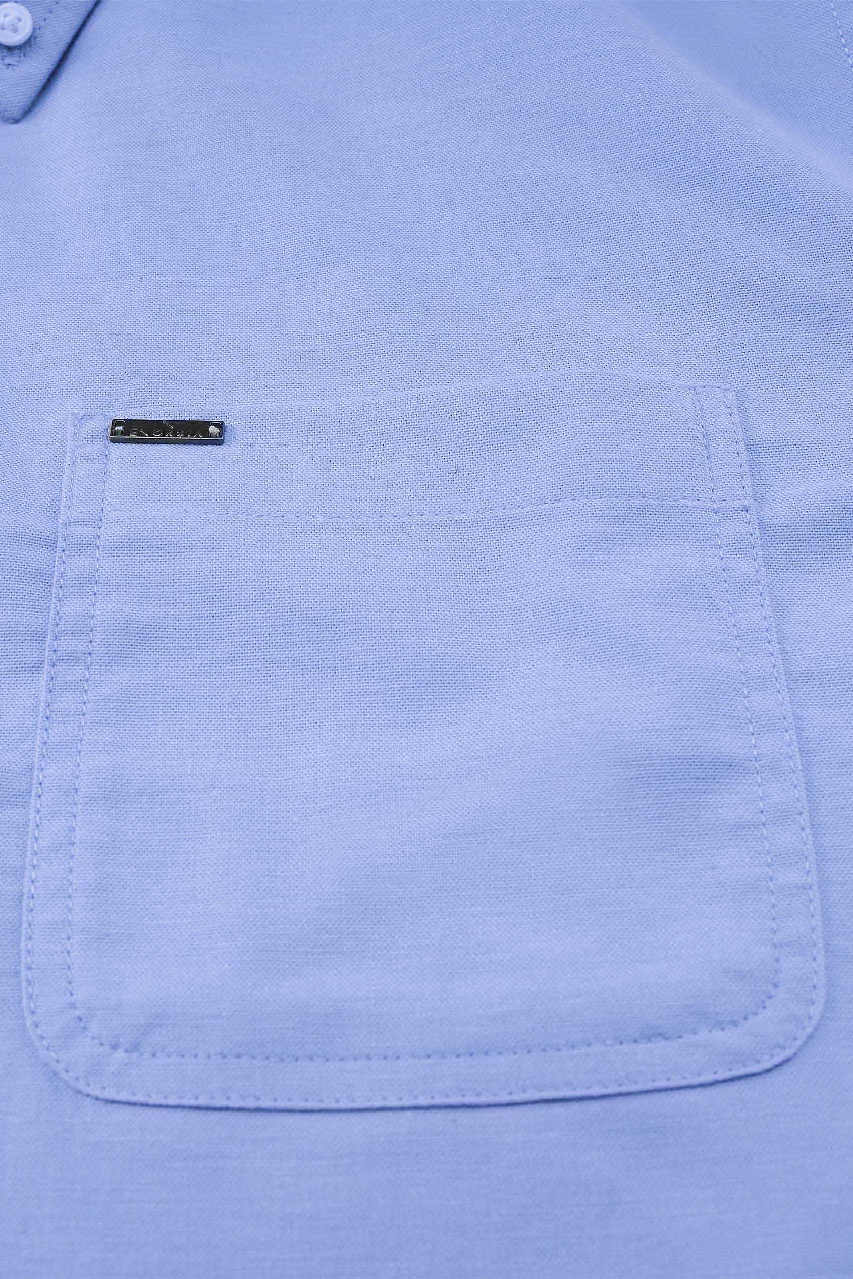 Men Button Down Collar Long Sleeve Shirt